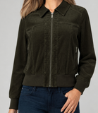 Zip Front Collared Bomber Jacket