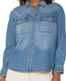 Button Front Denim Shirt