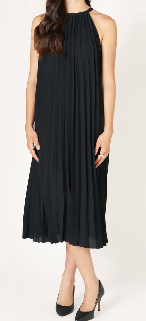 Pleated Halter Dress