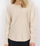 Dollie Crewneck Sweater with Back Button Detail