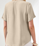 S/S Blouse with Buttoned Placket