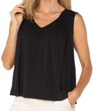 Sleeveless Shirred Detail Knit Top