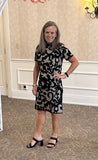 Short Sleeve Crew Neck Jacquard Sweater Dress