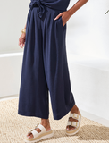 Flowy Crop Pant with Back Elastic Waistband