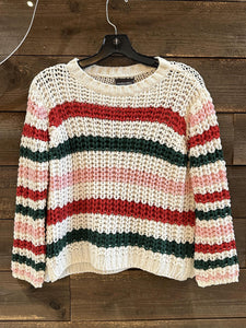 North Pole Striped Crew Sweater