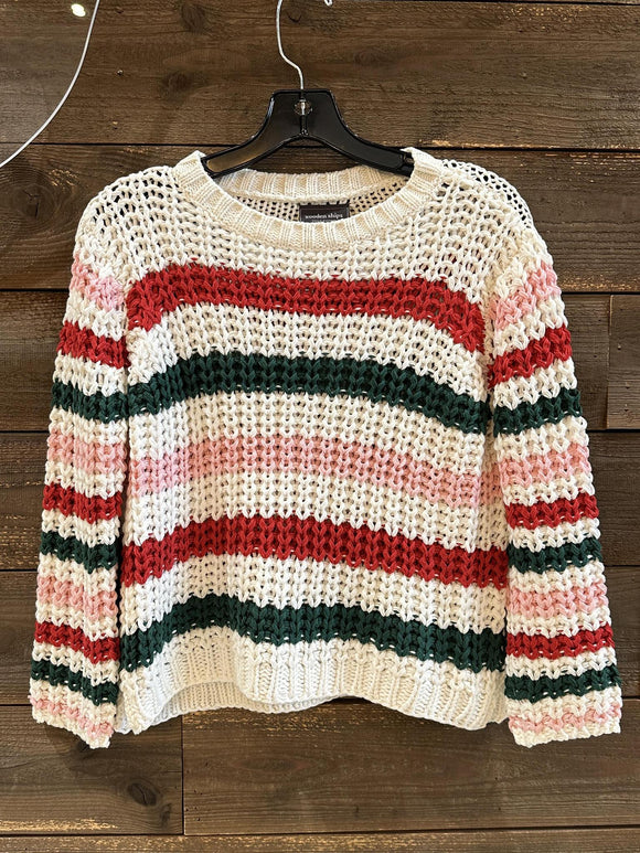 North Pole Striped Crew Sweater