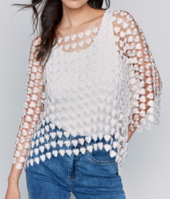 Textured Crochet Heart Top