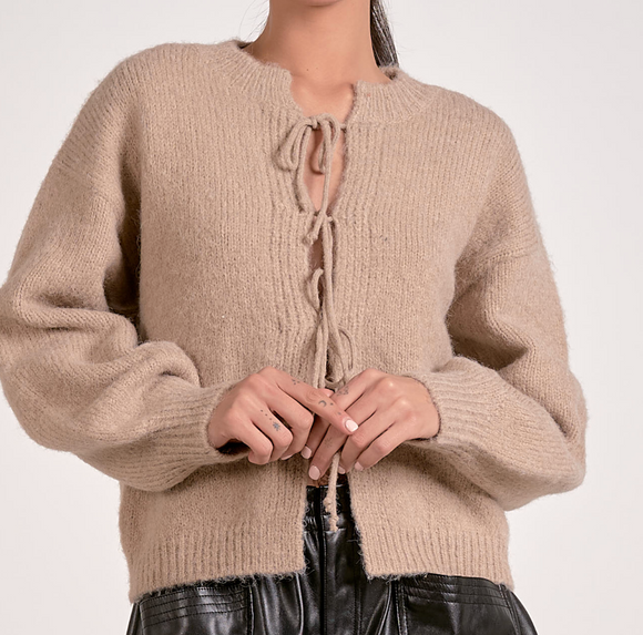 Tie Front Sweater Cardigan