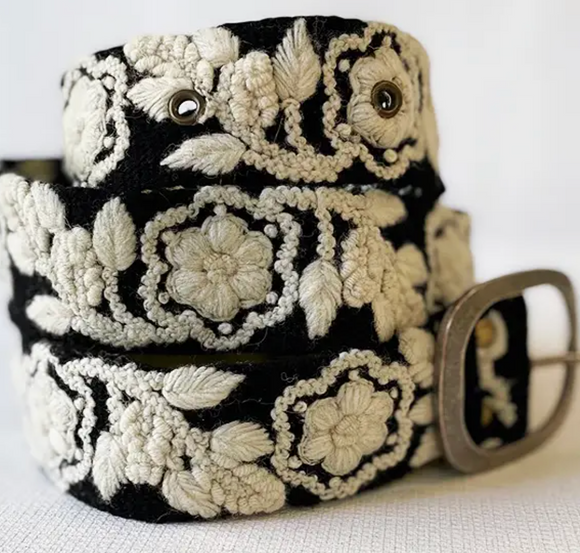 Two-Tone Floral Belt