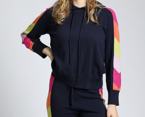 Hoodie with Colorful Side Stripe