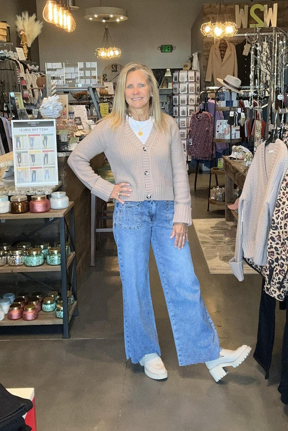 Cuffed Textured Cardigan