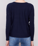 Boat Neck Sweater with Side Button Details