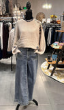 Floral Embroidered Raglan Crew Neck Sweater