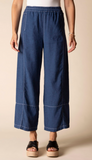 Linen Solid Seamed Crop Pant