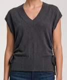 V-Neck Dolman Popover Sweater with Ties