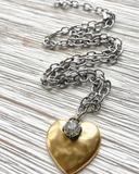 Hammered Heart Mixed Metal Artisan Handmade Boutique