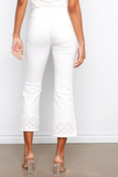Flare Twill Pants With Zigzag Embroidery