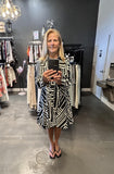 Graphic Circle Skirt Shirt Dress