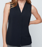 Sleeveless Button Front Blouse