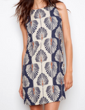 Printed Sleeveless Linen Blend Dress