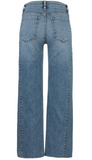 Charlotte High Rise Wide Leg Side Inset Raw Hem Jean