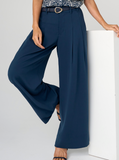 Hi Rise Pleated Wide Leg Trouser