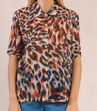 Button Front Sheer Blouse
