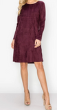 Aurora Round Neck Suede Dress
