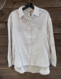 Button Front Striped Top