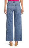 Charlotte High Rise Wide Leg Side Inset Raw Hem Jean