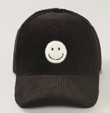 Corduroy Happy Face Baseball Cap
