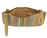 Straw Mini Wristlet Crossbody Clutch