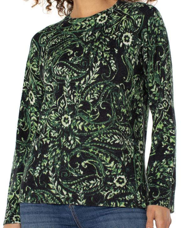 Printed Raglan Sleeve Sweater