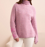 Turtleneck Sweater with Embroidery Detail