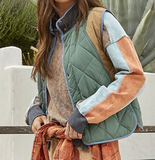 Color Block Quilted Vest