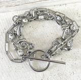 Triple Chain Crystal Bracelet