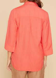 Button Front Linen Top