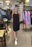 Techno Lux Shift Dress with Back Zipper