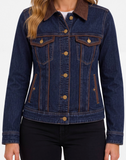 Classic Trucker Jacket with Velvet Detailing