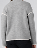 Long Sleeve Crew Neck Sweater with Tulip Hem