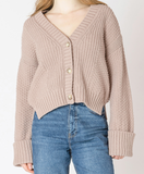 Cuffed Textured Cardigan