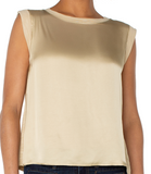 Sleeveless Woven to Knit Top
