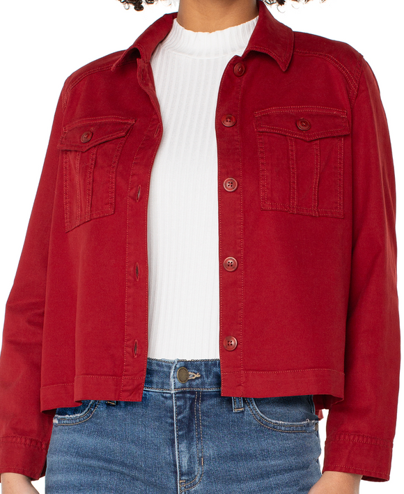 Pleat Back Crop Jacket