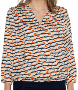 3/4 Sleeve Crossover Blouse
