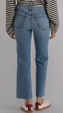 Avery Hi Rise Fab Ab East Straight Leg Raw Hem
