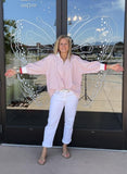3/4 Zip Striped Top