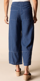 Linen Solid Seamed Crop Pant
