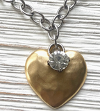 Hammered Heart Mixed Metal Artisan Handmade Boutique