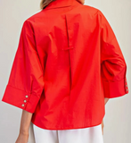 Button Front Oversized Top