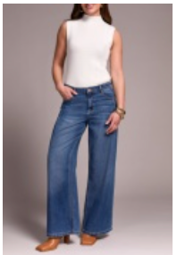 Audrey Pleated Wide Leg Jeans